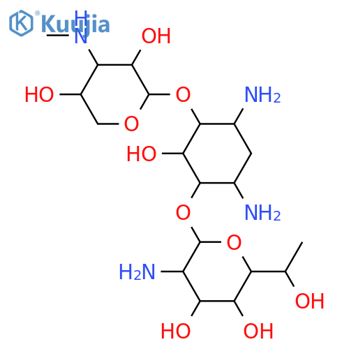 D-Streptamine, O-2-amino-2,7-dideoxy-D-glycero-α-D-gluco-heptopyranosyl-(1→4)-O-[3-deoxy-3-(methylamino)-β-L-arabinopyranosyl-(1→6)]-2-deoxy- (9CI) structure