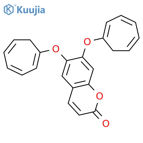 2H-1-BENZOPYRAN-2-ONE, 6,7-BIS(CYCLOHEPTATRIENYLOXY)- structure