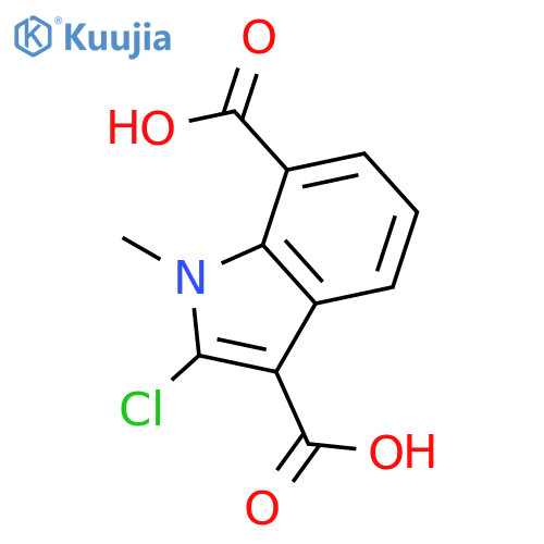 1H-INDOLE-3,7-DICARBOXYLIC ACID, 2-CHLORO-1-METHYL- structure