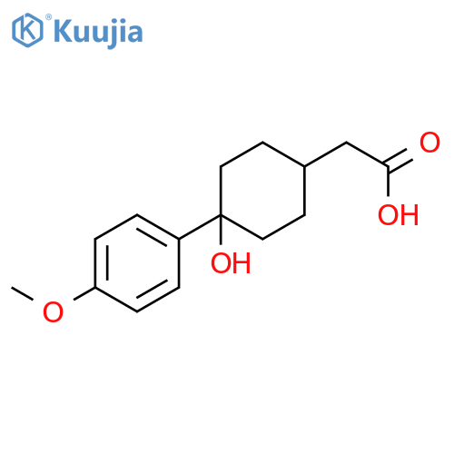 CYCLOHEXANEACETIC ACID, 4-HYDROXY-4-(4-METHOXYPHENYL)- structure