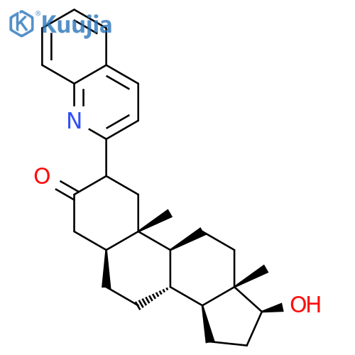 Androstan-3-one, 17-hydroxy-2-(2-quinolinyl)-, (5a,17b)- structure