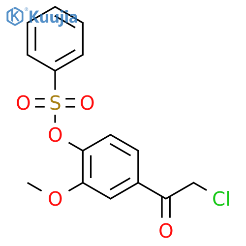 Ethanone, 2-chloro-1-[3-methoxy-4-[(phenylsulfonyl)oxy]phenyl]- structure