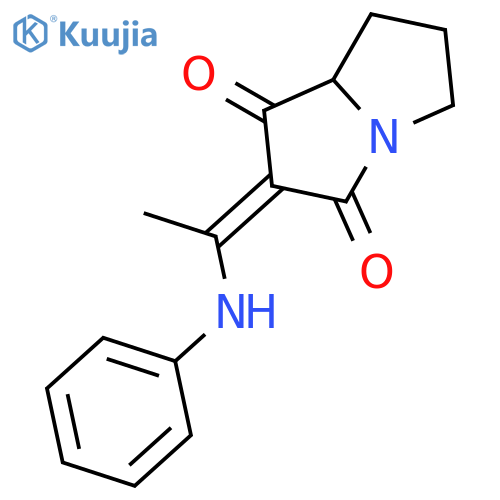 1H-Pyrrolizine-1,3(2H)-dione, tetrahydro-2-[1-(phenylamino)ethylidene]- structure