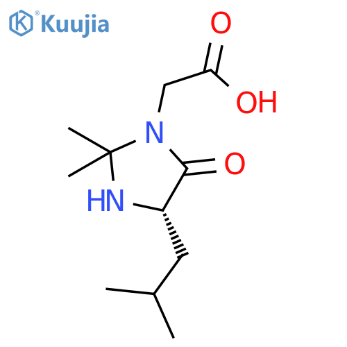 1-IMIDAZOLIDINEACETIC ACID, 2,2-DIMETHYL-4-(2-METHYLPROPYL)-5-OXO-, (S)- structure