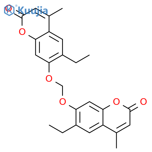 2H-1-BENZOPYRAN-2-ONE, 7,7'-[METHYLENEBIS(OXY)]BIS[6-ETHYL-4-METHYL- structure