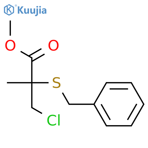 Propanoic acid, 3-chloro-2-methyl-2-[(phenylmethyl)thio]-, methyl ester structure