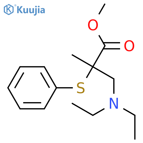 Propanoic acid, 3-(diethylamino)-2-methyl-2-(phenylthio)-, methyl ester structure