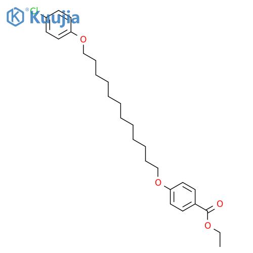BENZOIC ACID, 4-[[12-(4-CHLOROPHENOXY)DODECYL]OXY]-, ETHYL ESTER structure