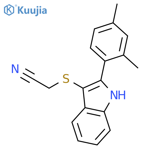 Acetonitrile, [[2-(2,4-dimethylphenyl)-1H-indol-3-yl]thio]- structure