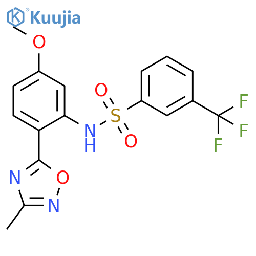 Benzenesulfonamide,N-[5-methoxy-2-(3-methyl-1,2,4-oxadiazol-5-yl)phenyl]-3-(trifluoromethyl)- structure