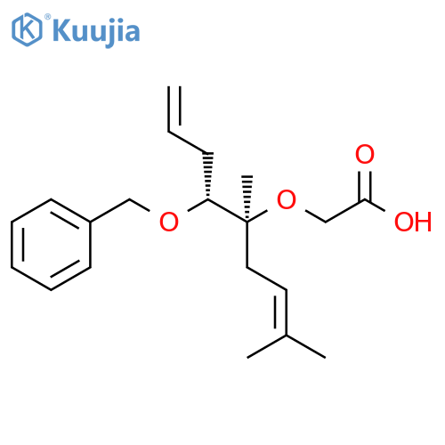 Acetic acid,[[(1S)-1,4-dimethyl-1-[(1R)-1-(phenylmethoxy)-3-butenyl]-3-pentenyl]oxy]- structure