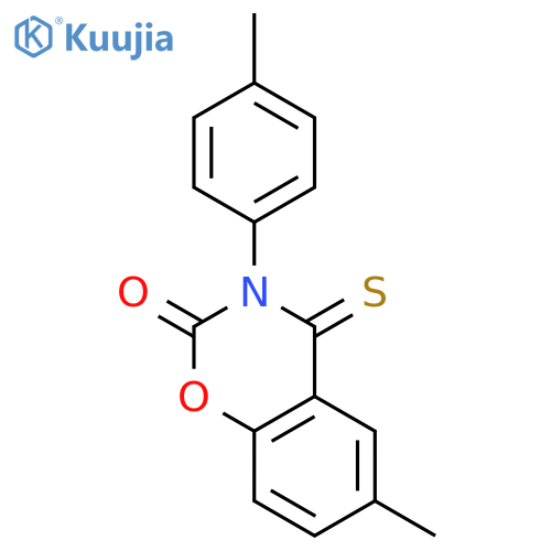 2H-1,3-Benzoxazin-2-one,3,4-dihydro-6-methyl-3-(4-methylphenyl)-4-thioxo- structure