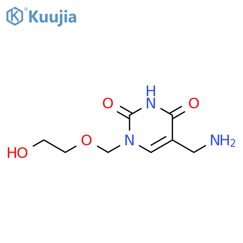 2,4(1H,3H)-Pyrimidinedione,5-(aminomethyl)-1-[(2-hydroxyethoxy)methyl]- structure