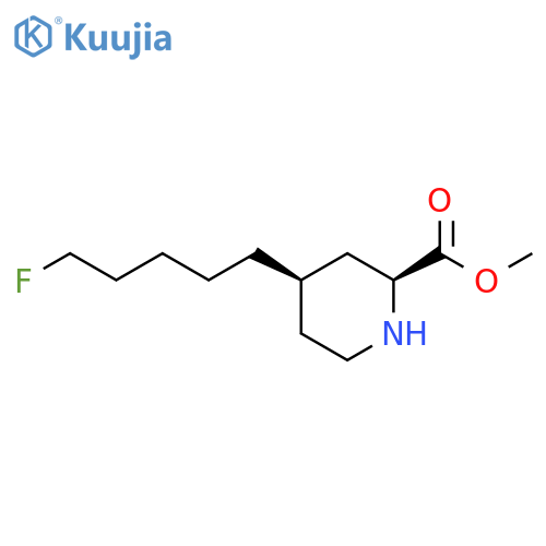 2-Piperidinecarboxylic acid, 4-(5-fluoropentyl)-, methyl ester, (2S,4R)- structure