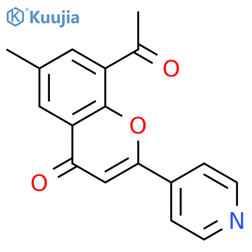 4H-1-BENZOPYRAN-4-ONE, 8-ACETYL-6-METHYL-2-(4-PYRIDINYL)- structure