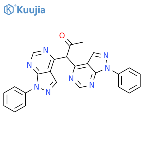 1,1-Bis(1-phenyl-1H-pyrazolo[3,4-d]pyrimidin-4-yl)propan-2-one structure