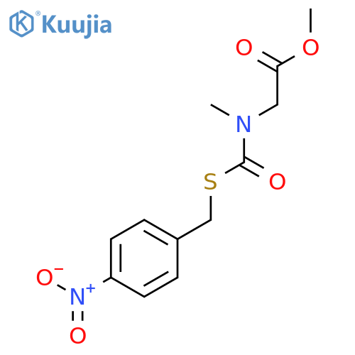 GLYCINE, N-METHYL-N-[[[(4-NITROPHENYL)METHYL]THIO]CARBONYL]-, METHYL ESTER structure