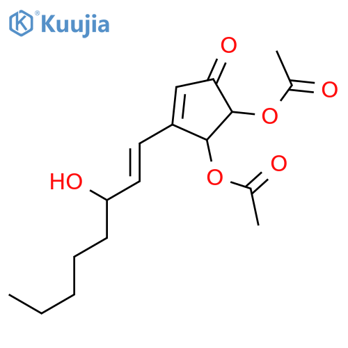 2-Cyclopenten-1-one, 4,5-bis(acetyloxy)-3-(3-hydroxy-1-octenyl)- structure