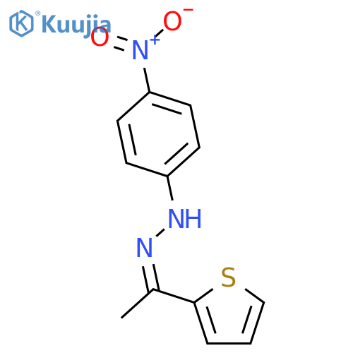 1-(4-nitrophenyl)-2-(1-thiophen-2-ylethylidene)hydrazine structure
