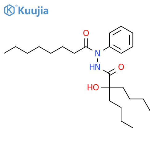 Octanoic acid, 2-(2-butyl-2-hydroxy-1-oxohexyl)-1-phenylhydrazide structure