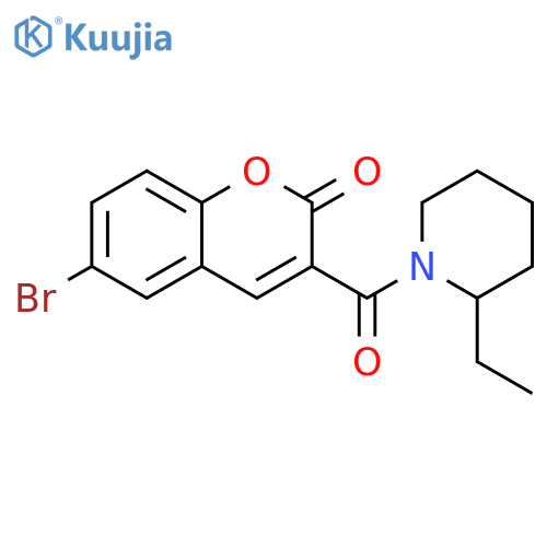 6-bromo-3-(2-ethylpiperidine-1-carbonyl)-2H-chromen-2-one structure