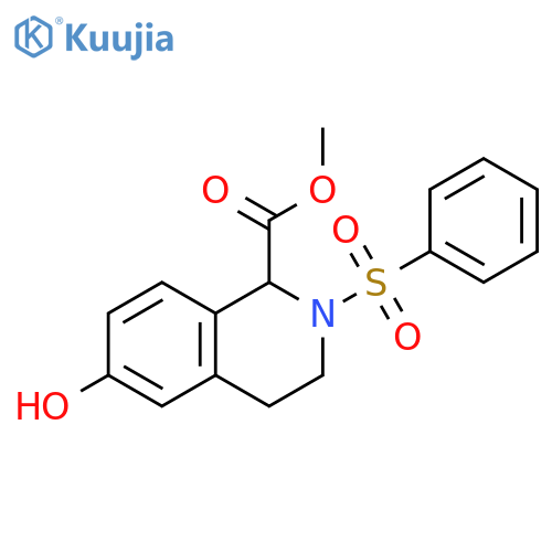 1-Isoquinolinecarboxylic acid,1,2,3,4-tetrahydro-6-hydroxy-2-(phenylsulfonyl)-, methyl ester structure