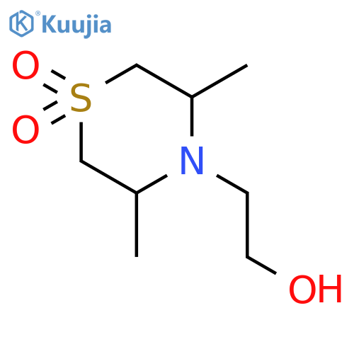 4-Thiomorpholineethanol, 3,5-dimethyl-, 1,1-dioxide structure