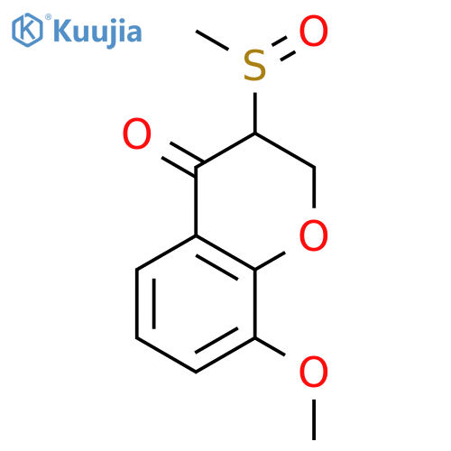 4H-1-BENZOPYRAN-4-ONE, 2,3-DIHYDRO-8-METHOXY-3-(METHYLSULFINYL)- structure