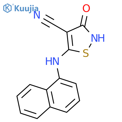 4-Isothiazolecarbonitrile, 2,3-dihydro-5-(1-naphthalenylamino)-3-oxo- structure