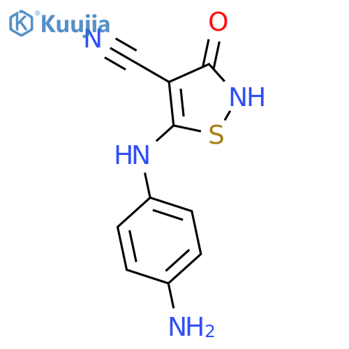 4-ISOTHIAZOLECARBONITRILE, 5-[(4-AMINOPHENYL)AMINO]-2,3-DIHYDRO-3-OXO- structure