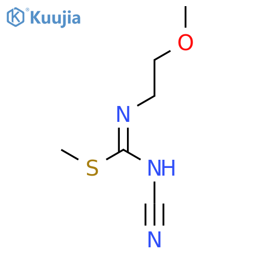 Carbamimidothioic acid, N-cyano-N'-(2-methoxyethyl)-, methyl ester structure