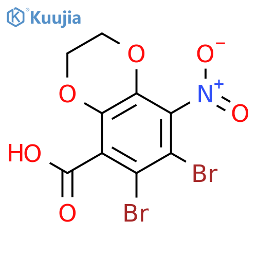 6,7-Dibromo-8-nitro-2,3-dihydrobenzo-b1,4dioxine-5-carboxylic acid structure