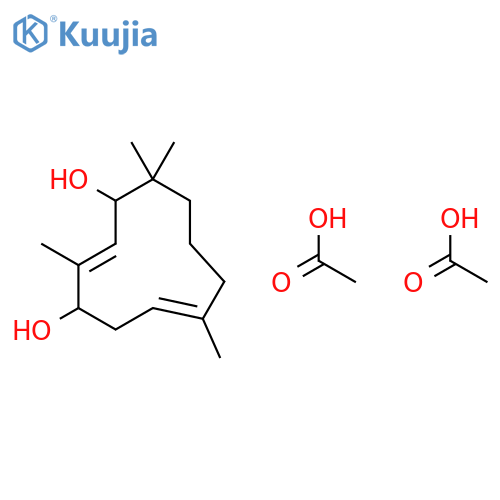 2,6-Cycloundecadiene-1,4-diol, 3,7,11,11-tetramethyl-, diacetate structure