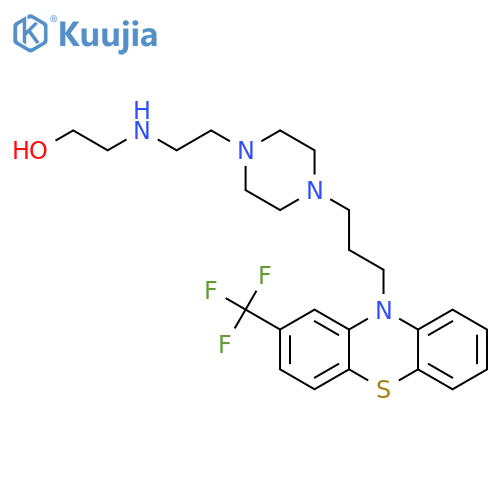Ethanol, 2-[[2-[4-[3-[2-(trifluoromethyl]-10h-phenothiazin-10-yl]propyl]-1-piperazinyl]ethyl]amino]-, Trihydrochloride structure