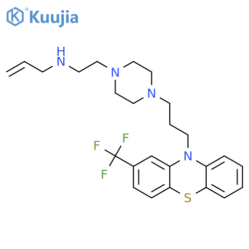 N-[2-[4-[3-[2-(trifluoromethyl)phenothiazin-10-yl]propyl]piperazin-1-yl]ethyl]prop-2-en-1-amine;hydrochloride structure