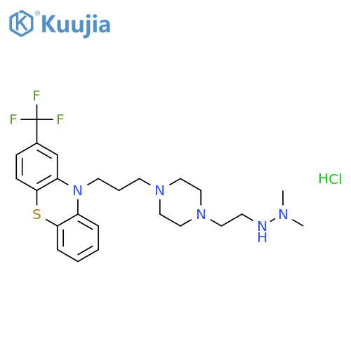 10H-Phenothiazine,10-[3-[4-[2-(2,2-dimethylhydrazinyl)ethyl]-1-piperazinyl]propyl]-2-(trifluoromethyl)-,hydrochloride (1:3) structure