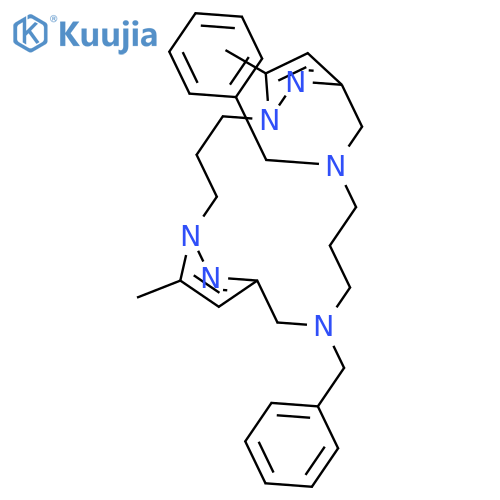 1,5,10,14,19,20-HEXAAZATRICYCLO[14.2.1.15,8]EICOSA-6,8(20),16(19),17-TETRAENE, 6,18-DIMETHYL-10,14-BIS(PHENYLMETHYL)- structure