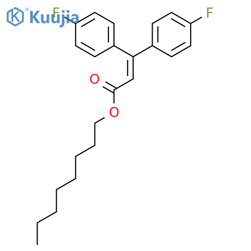 2-Propenoic acid, 3,3-bis(4-fluorophenyl)-, octyl ester structure