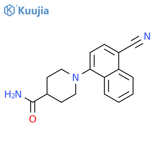 4-Piperidinecarboxamide, 1-(4-cyano-1-naphthalenyl)- structure