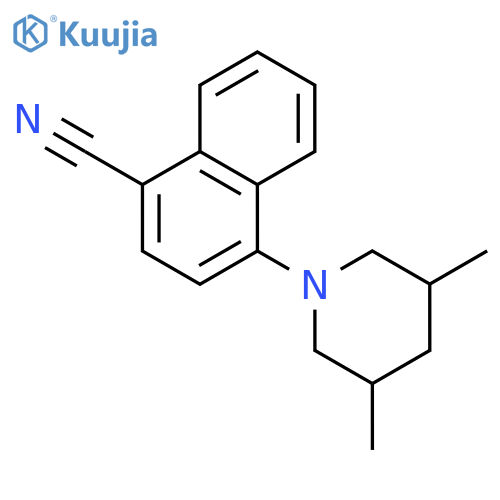 1-Naphthalenecarbonitrile, 4-(3,5-dimethyl-1-piperidinyl)- structure