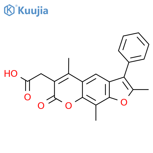 (2,5,9-Trimethyl-7-oxo-3-phenyl-7H-furo3,2-gchromen-6-yl)acetic acid structure