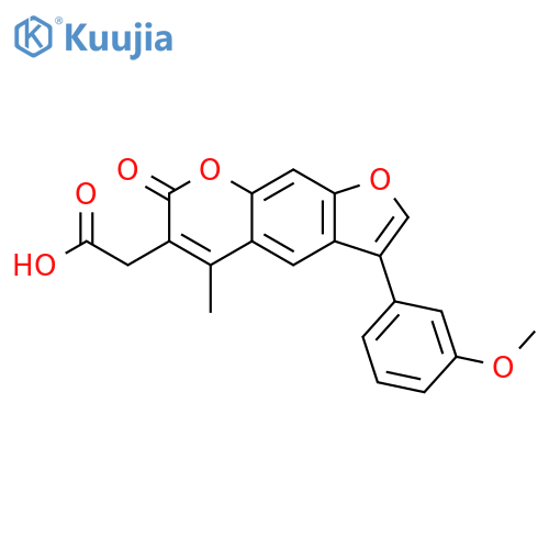 2-[3-(3-methoxyphenyl)-5-methyl-7-oxofuro[3,2-g]chromen-6-yl]acetic acid structure