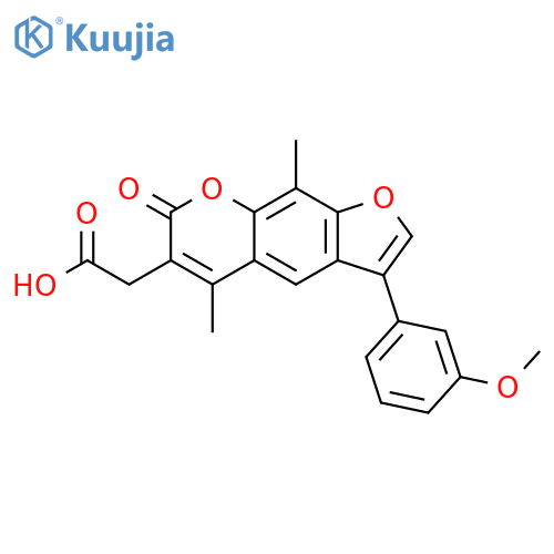 2-[3-(3-methoxyphenyl)-5,9-dimethyl-7-oxofuro[3,2-g]chromen-6-yl]acetic acid structure