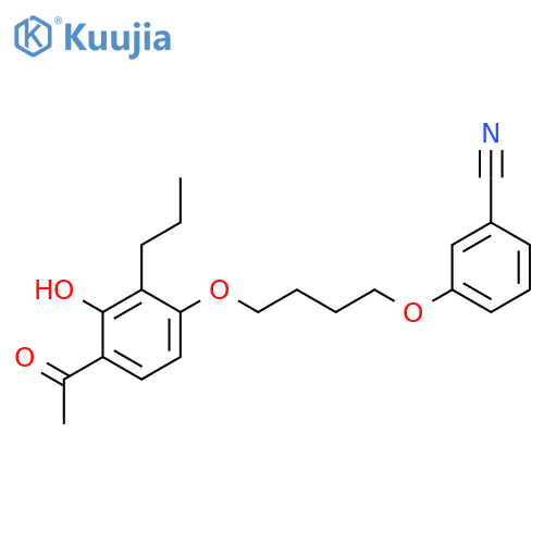 BENZONITRILE, 3-[4-(4-ACETYL-3-HYDROXY-2-PROPYLPHENOXY)BUTOXY]- structure