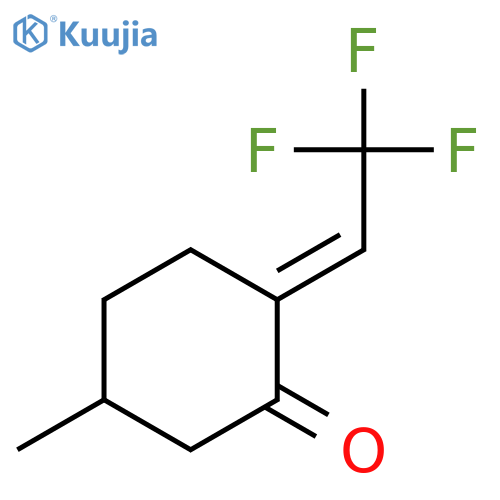 CYCLOHEXANONE, 5-METHYL-2-(2,2,2-TRIFLUOROETHYLIDENE)-, (2E)- structure