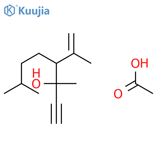 1-Octyn-3-ol, 3,7-dimethyl-4-(1-methylethenyl)-, acetate structure
