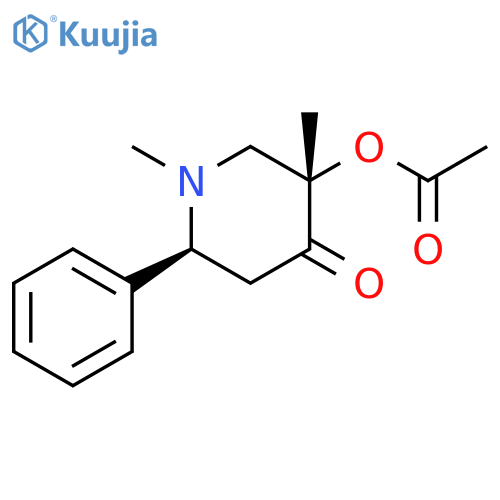 4-Piperidinone, 5-(acetyloxy)-1,5-dimethyl-2-phenyl-, trans- structure