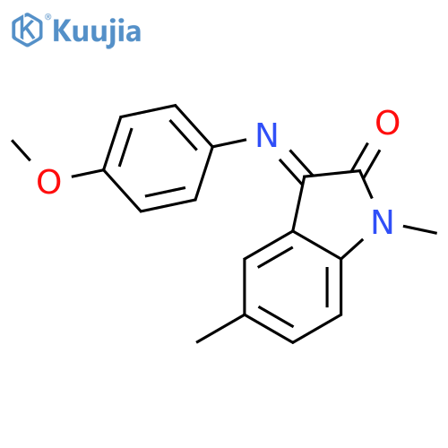 2H-INDOL-2-ONE, 1,3-DIHYDRO-3-[(4-METHOXYPHENYL)IMINO]-1,5-DIMETHYL- structure