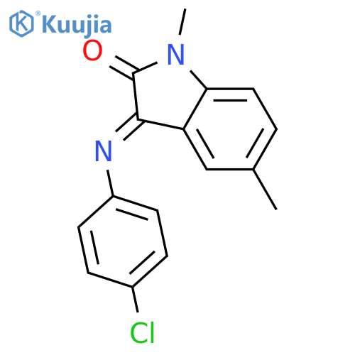 2H-INDOL-2-ONE, 3-[(4-CHLOROPHENYL)IMINO]-1,3-DIHYDRO-1,5-DIMETHYL- structure