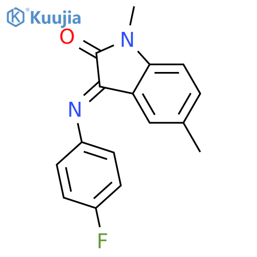 2H-INDOL-2-ONE, 3-[(4-FLUOROPHENYL)IMINO]-1,3-DIHYDRO-1,5-DIMETHYL- structure